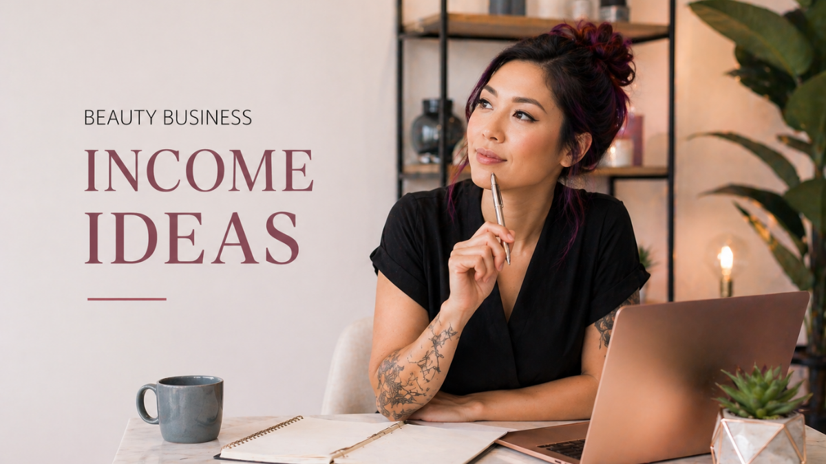 Beauty business owner exploring passive income ideas alongside regular salon services